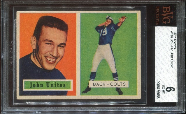 1957 Topps #138 - John Unitas - BVG 6