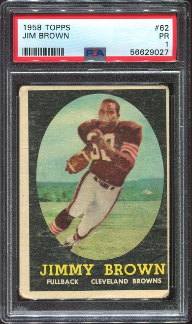 1958 Topps #62 - Jim Brown - PSA 1