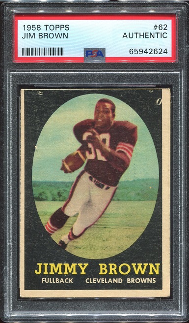 1958 Topps #62 - Jim Brown - PSA AUTH