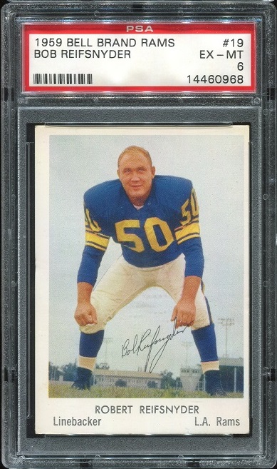 1959 Bell Brand Rams #19 - Bob Reifsnyder - PSA 6