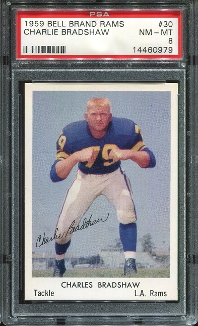 1959 Bell Brand Rams #30 - Charlie Bradshaw - PSA 8