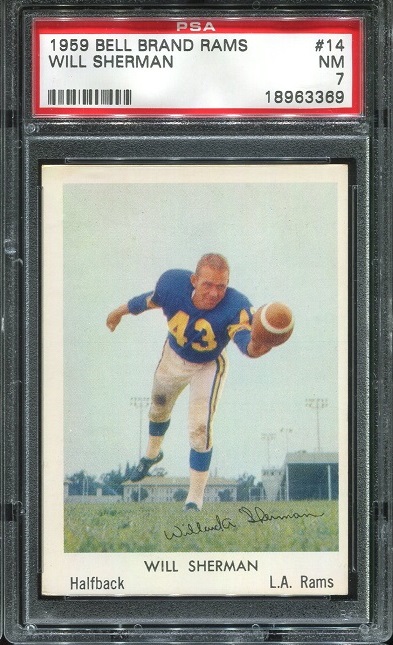 1959 Bell Brand Rams #14 - Will Sherman - PSA 7