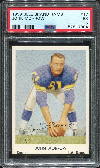 1959 Bell Brand Rams #17 - John Morrow - PSA 5