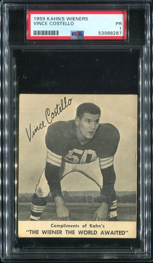 1959 Kahns #6 - Vince Costello - PSA 1