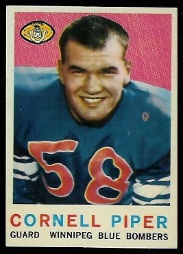 1959 Topps CFL #2 - Cornel Piper - exmt