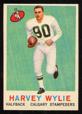1959 Topps CFL #27 - Harvey Wylie - exmt