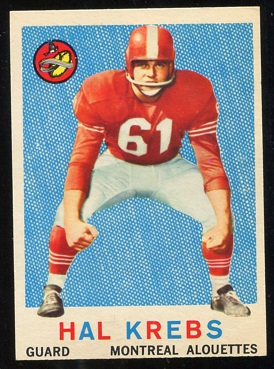 1959 Topps CFL #37 - Hal Krebs - exmt