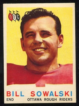 1959 Topps CFL #55 - Bill Sowalski - exmt