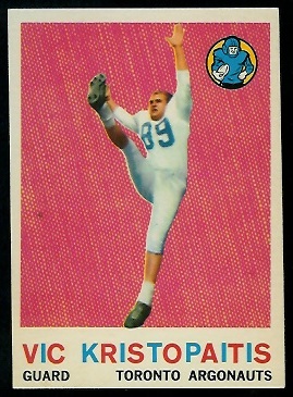 1959 Topps CFL #69 - Vic Kristopaitis - exmt