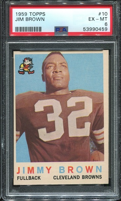 1959 Topps #10 - Jim Brown - PSA 6