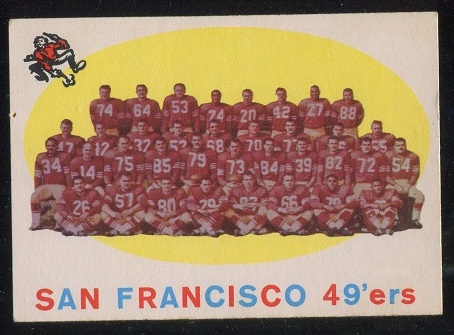 1959 Topps #61 - San Francisco 49ers Team - poor