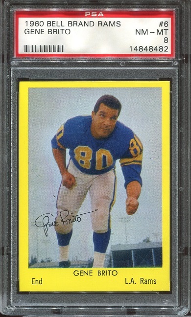 1960 Bell Brand Rams #6 - Gene Brito - PSA 8