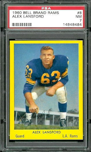 1960 Bell Brand Rams #8 - Buck Lansford - PSA 7