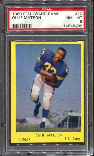 1960 Bell Brand Rams #10 - Ollie Matson - PSA 8