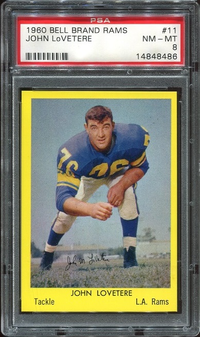 1960 Bell Brand Rams #11 - John LoVetere - PSA 8