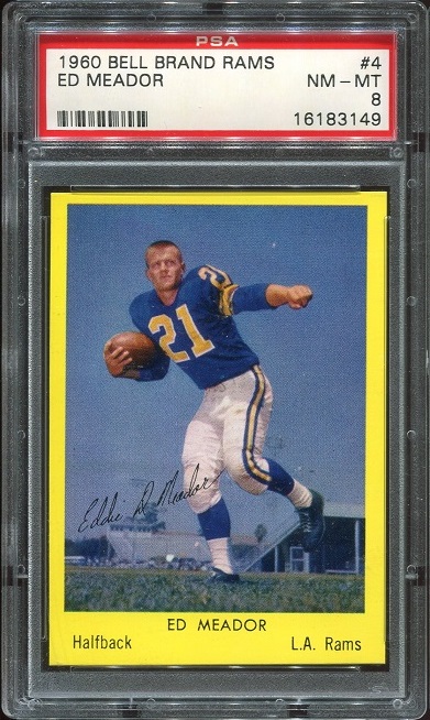 1960 Bell Brand Rams #4 - Ed Meador - PSA 8