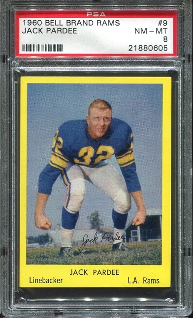 1960 Bell Brand Rams #9 - Jack Pardee - PSA 8