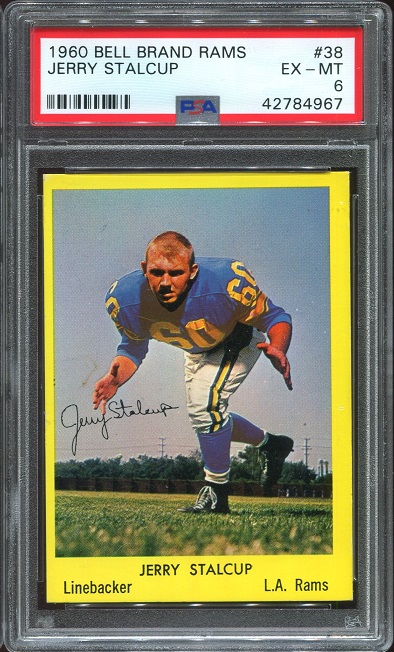 1960 Bell Brand Rams #38 - Jerry Stalcup - PSA 6