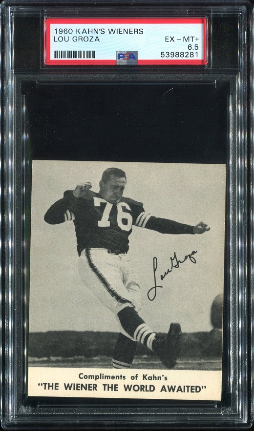 1960 Kahns #9 - Lou Groza - PSA 6.5