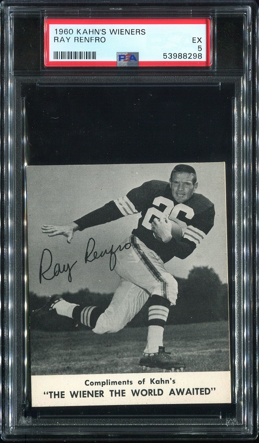 1960 Kahns #27 - Ray Renfro - PSA 5