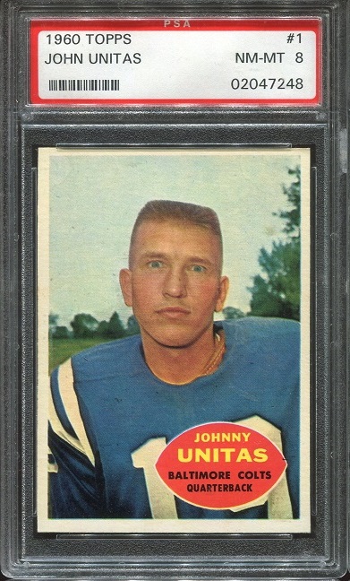 1960 Topps #1 - John Unitas - PSA 8