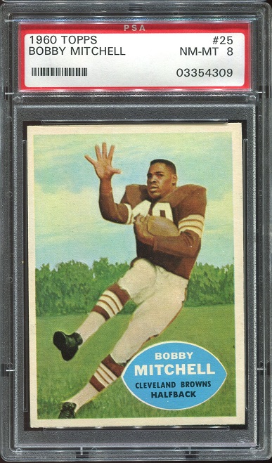 1960 Topps #25 - Bobby Mitchell - PSA 8