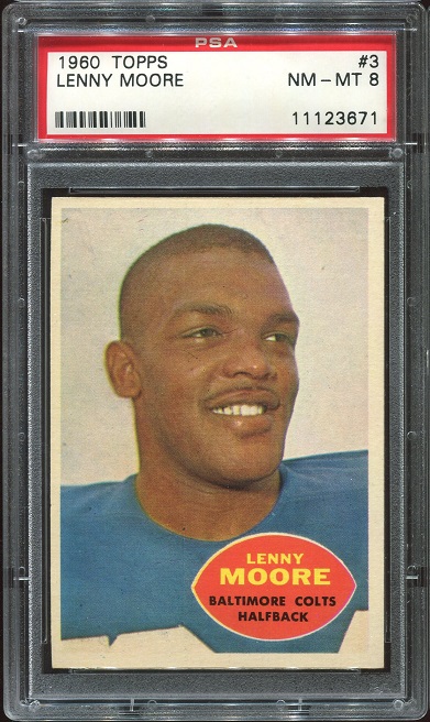 1960 Topps #3 - Lenny Moore - PSA 8