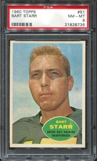 1960 Topps #51 - Bart Starr - PSA 8