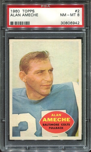 1960 Topps #2 - Alan Ameche - PSA 8