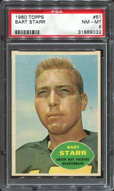 1960 Topps #51 - Bart Starr - PSA 8