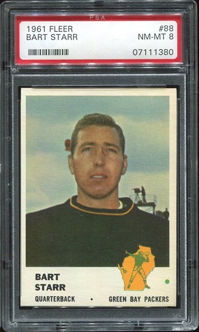 1961 Fleer #88 - Bart Starr - PSA 8