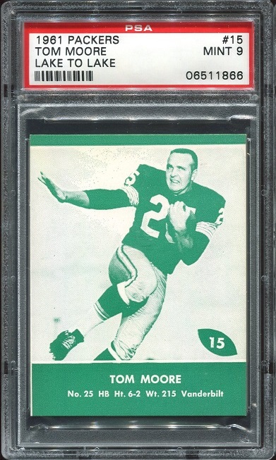 1961 Packers Lake to Lake #15 - Tom Moore - PSA 9