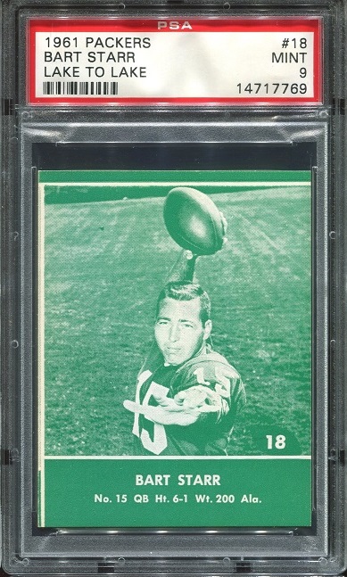 1961 Packers Lake to Lake #18 - Bart Starr - PSA 9