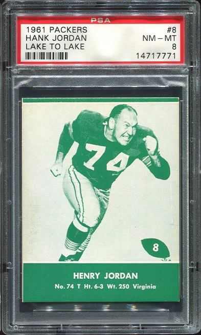 1961 Packers Lake to Lake #8 - Henry Jordan - PSA 8