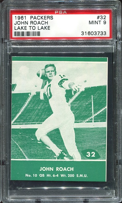 1961 Packers Lake to Lake #32 - John Roach - PSA 9