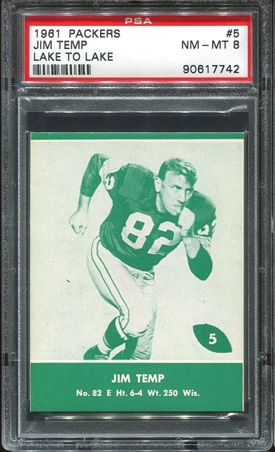 1961 Packers Lake to Lake #5 - Jim Temp - PSA 8