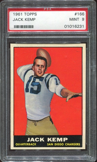 1961 Topps #166 - Jack Kemp - PSA 9