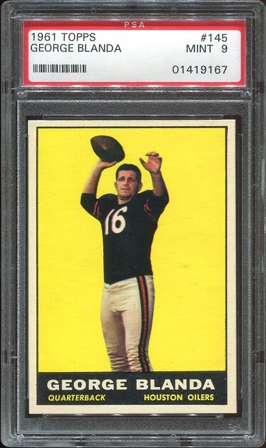 1961 Topps #145 - George Blanda - PSA 9