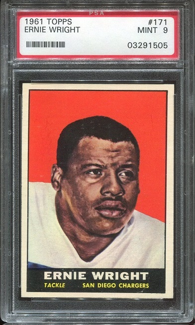 1961 Topps #171 - Ernie Wright - PSA 9