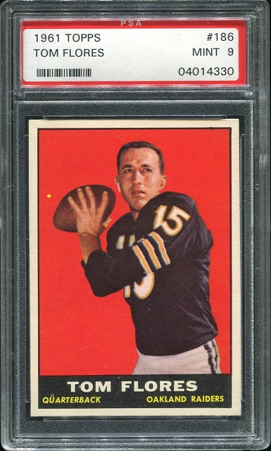 1961 Topps #186 - Tom Flores - PSA 9