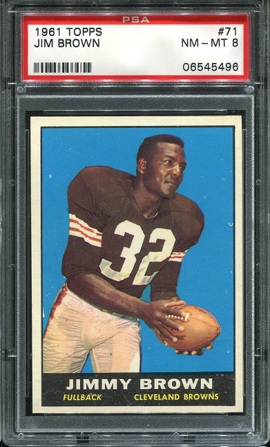 1961 Topps #71 - Jim Brown - PSA 8