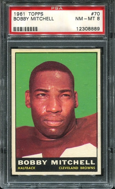 1961 Topps #70 - Bobby Mitchell - PSA 8