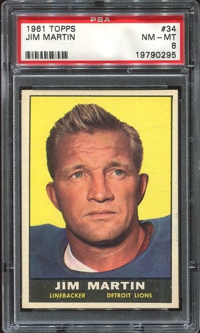 1961 Topps #34 - Jim Martin - PSA 8