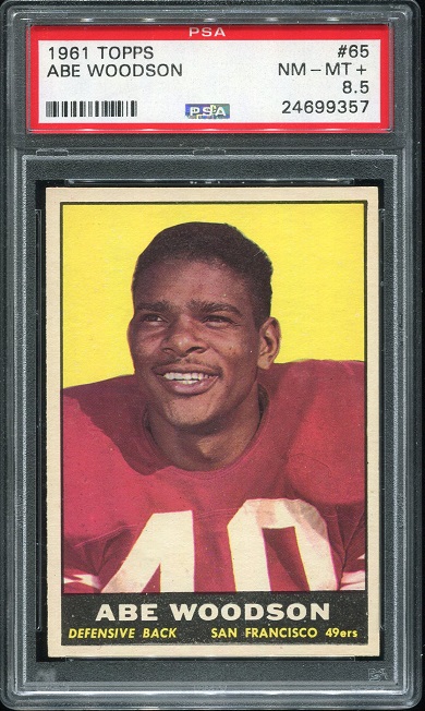 1961 Topps #65 - Abe Woodson - PSA 8.5