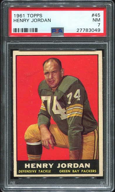 1961 Topps #45 - Henry Jordan - PSA 7