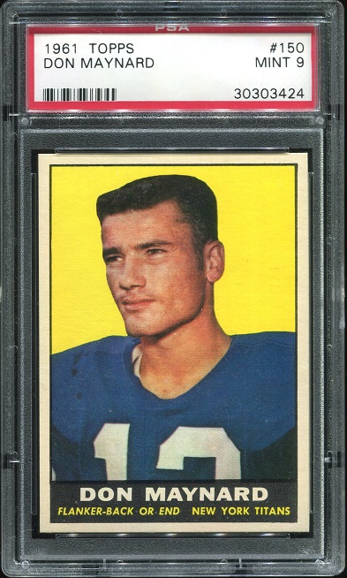 1961 Topps #150 - Don Maynard - PSA 9