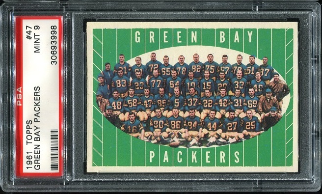 1961 Topps #47 - Green Bay Packers Team - PSA 9