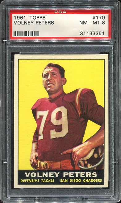 1961 Topps #170 - Volney Peters - PSA 8
