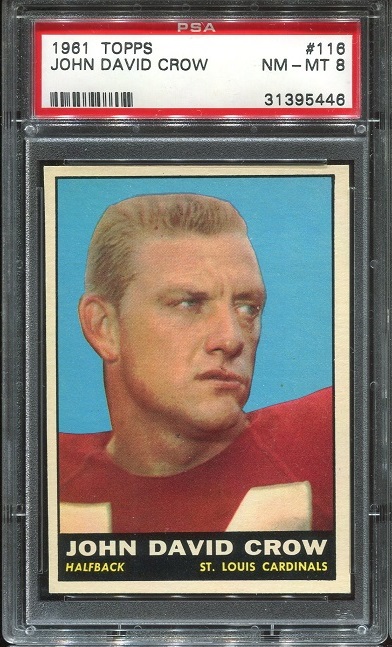 1961 Topps #116 - John David Crow - PSA 8