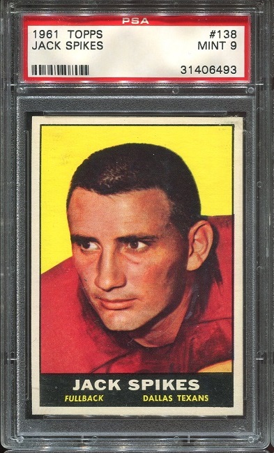 1961 Topps #138 - Jack Spikes - PSA 9